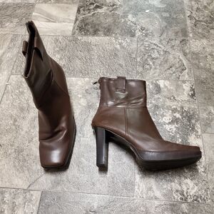 Vintage 90s y2k Skechers Bratz Platform Square Toe‎ Chunky Brown Vegan Boots 9.5
